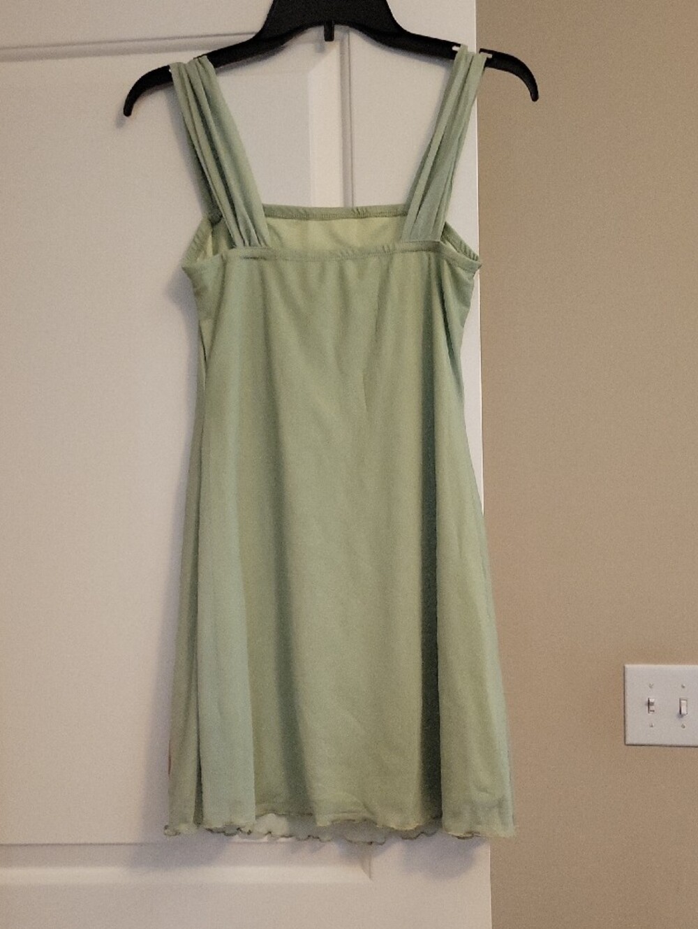 Cider Mint Green Floral Mini Dress with Pink Bloom - Picture 2 of 3